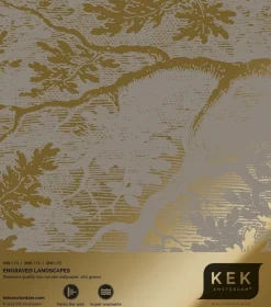 Goud Engraved landschappen behang grijs MW-173 200x280cm