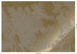 Goud Engraved landschappen behang grijs MW-163 400x280cm