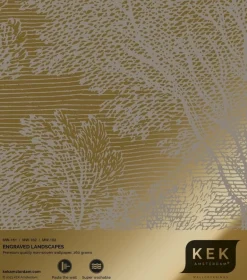 Goud Engraved landschappen behang grijs MW-163 400x280cm