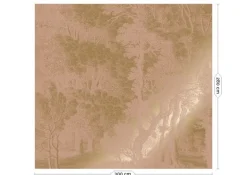 Goud Engraved landschappen behang nude MW-159 300x280cm