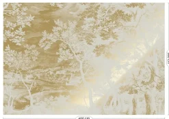 Goud Engraved landschappen behang zand MW-169 400x280cm