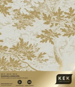 Goud Engraved landschappen behang zand MW-169 400x280cm