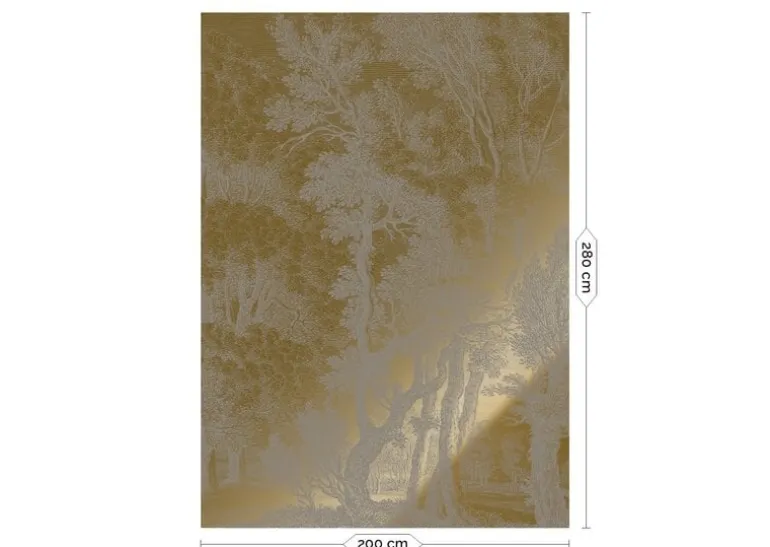 Goud Engraved landschappen behang grijs MW-161 200x280cm