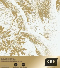 Goud Engraved landschappen behang off-white MW-164 200x280cm