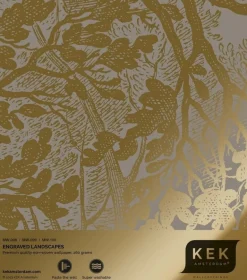 Goud Engraved landschappen behang grijs MW-099 300x280cm