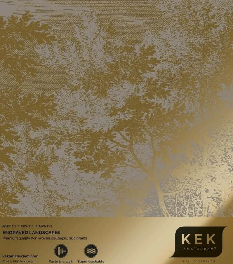 Goud Engraved landschappen behang grijs MW-112 400x280cm