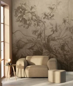 Gradient Flowers behang FU-029 - 389,6x280cm beige