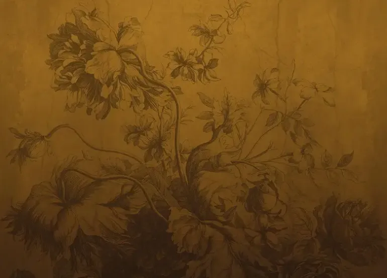 Gradient Flowers behang FU-038 - 389,6x280cm oker