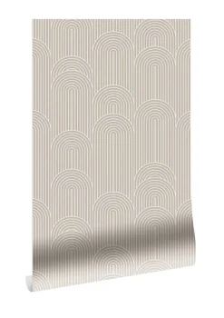 Grafische lijnen behang 100x280cm zand WP-735