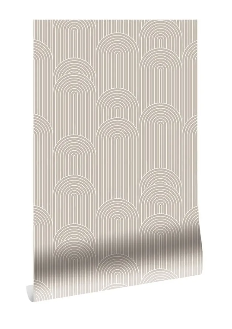 Grafische lijnen behang 100x280cm zand WP-735