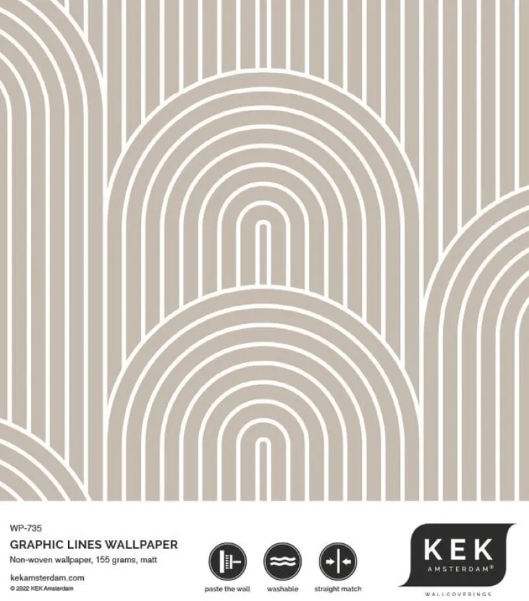 Grafische lijnen behang 100x280cm zand WP-735