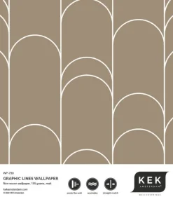 Grafische lijnen behang 100x280cm klei WP-739