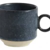 Grainy espresso mokken donkerblauw -set van 4 stuks