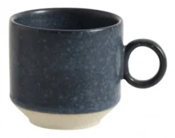 Grainy espresso mokken donkerblauw -set van 4 stuks