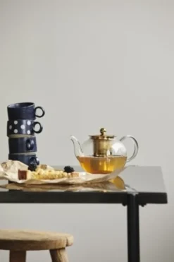 Grainy thee mokken donkerblauw - set van 4 stuks