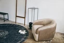 Grand rond vloerkleed donkergrijs/zwart - diameter 240cm