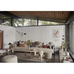 Grid poef large offwhite - L10090