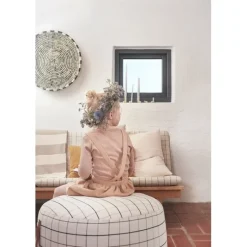 Grid poef large offwhite - L10090