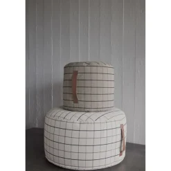 Grid poef large offwhite - L10090