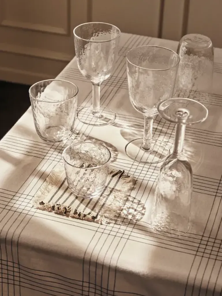 Hammered rode wijnglazen set van 12 stuks - 14496278