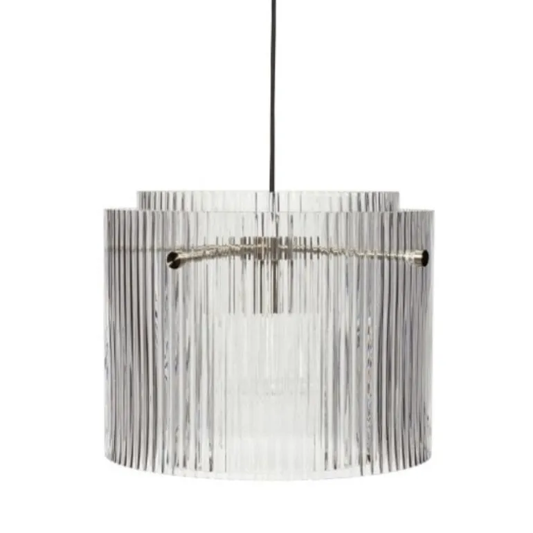 Hanglamp glas/metaal - clear/nickel
