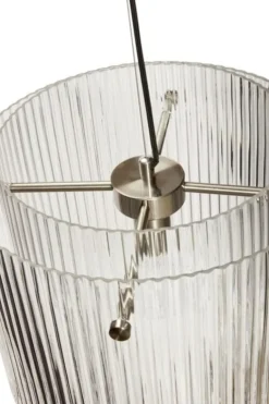 Hanglamp glas/metaal - clear/nickel