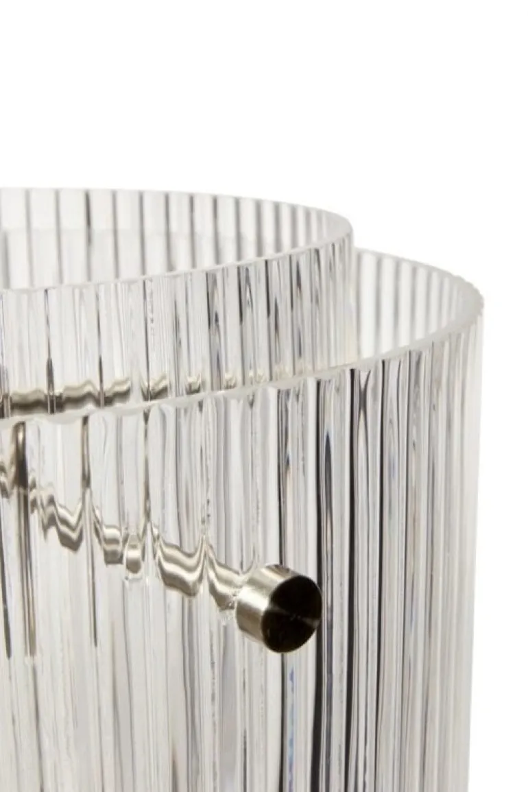 Hanglamp glas/metaal - clear/nickel