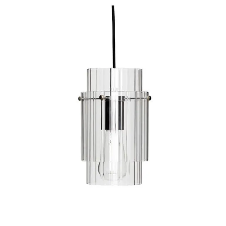 Hanglamp glas/metaal - nikkel