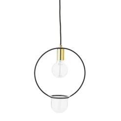 Hanglamp gold finish glas