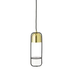 Hanglamp gold finish LED glas
