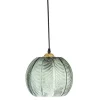 Hanglamp groen glas met motief