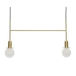 Hanglamp messing met twee lichtbronnen