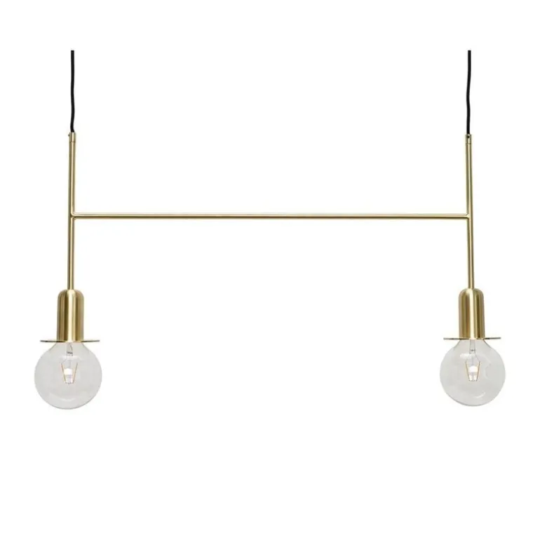Hanglamp messing met twee lichtbronnen
