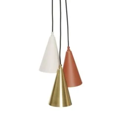 Hanglamp metaal - bruin/beige/messing