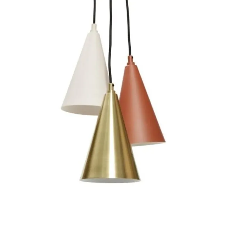 Hanglamp metaal - bruin/beige/messing