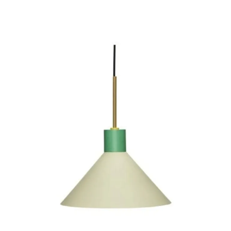Hanglamp metaal - bruin/groen/geel