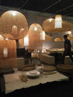 Hanglamp Plum small bamboe ø34cm