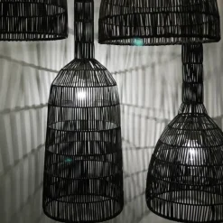 Hanglamp Umut 2 zwart rotan ø30cm