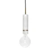 Hanglamp wit marmer met messing detail