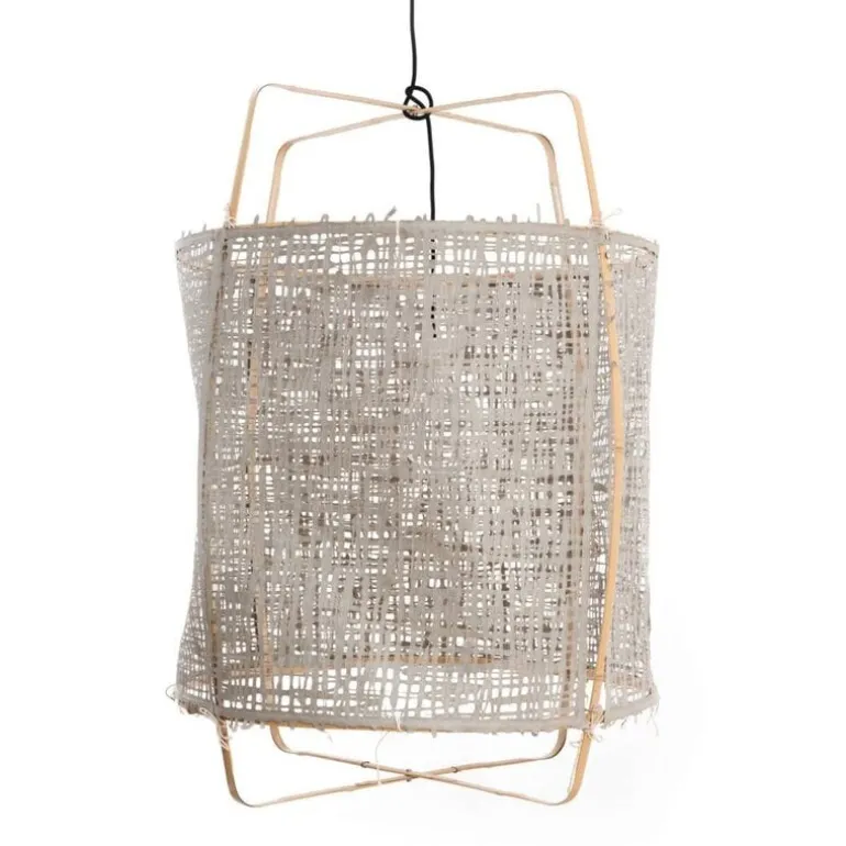 Hanglamp Z2 blond bamboe grijs karton ø67x100cm