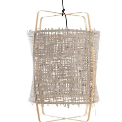 Hanglamp Z22 blond bamboe grijs karton ø48,5x72,5cm