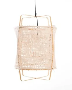 Hanglamp Z22 blond bamboe naturel karton ø48,5x72,5cm