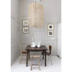 Hanglamp Z2 blond sisal net tea dyed ø67x100cm