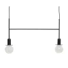 Hanglamp zwart metaal met twee lichtbronnen
