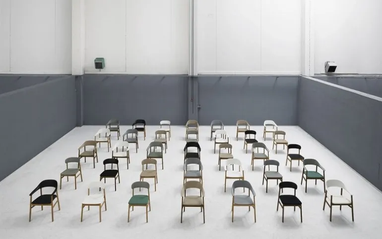 Herit stoel eiken /textiel grijs - 1401010