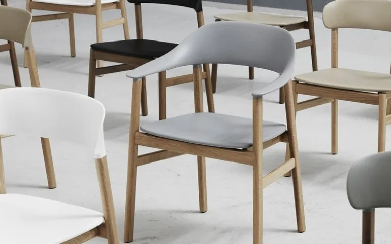 Herit stoel eiken/leer groen - 1401022