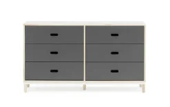 Kabino kast met 6 lades grijs