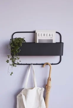 Kapstok met opbergruimte - zwart