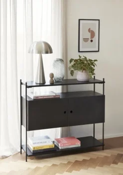 Kast hout/metaal - zwart