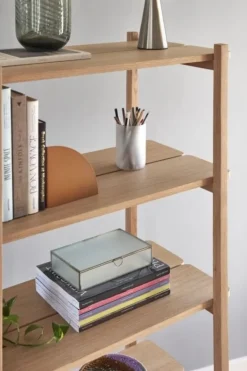 Kast met 5 planken eikenhout - naturel